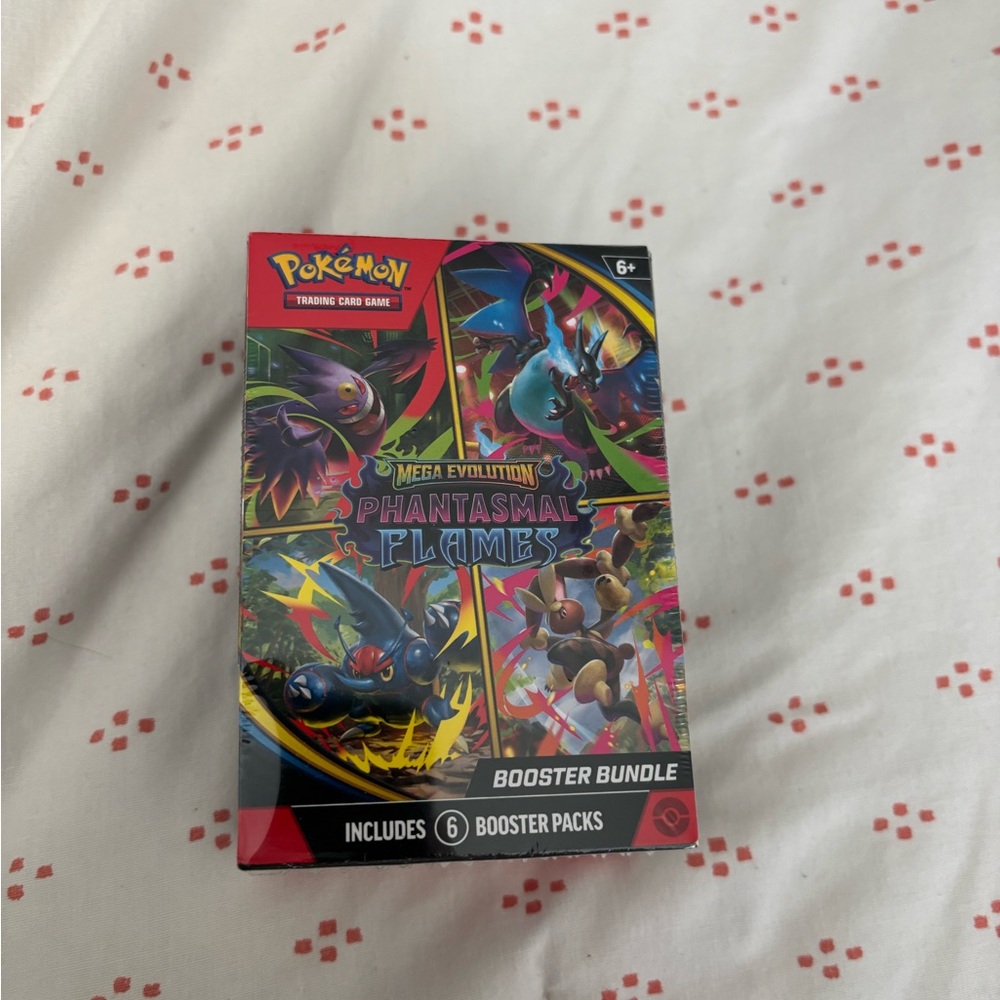 Pokemon Mega Evolution Phantasmal Flame Booster Bundle - Red, Black, Yellow